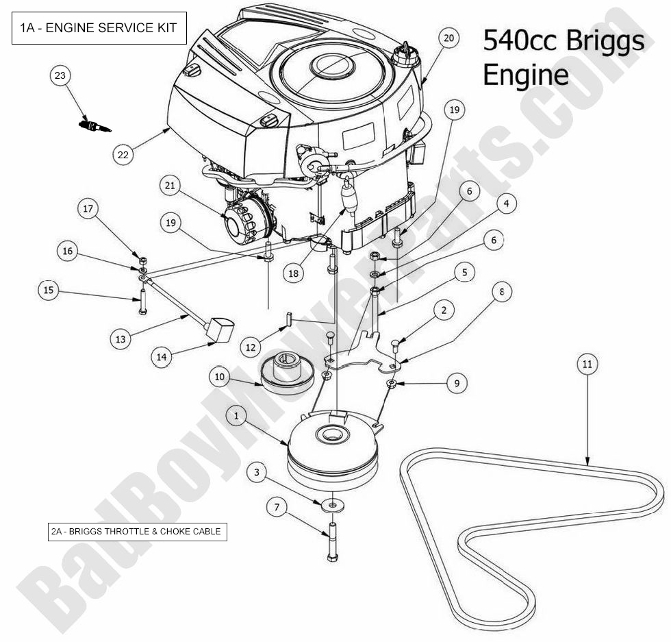 957 - Bad Boy Mower Parts Lookup > 2014 > MZ > Engine - Briggs 540